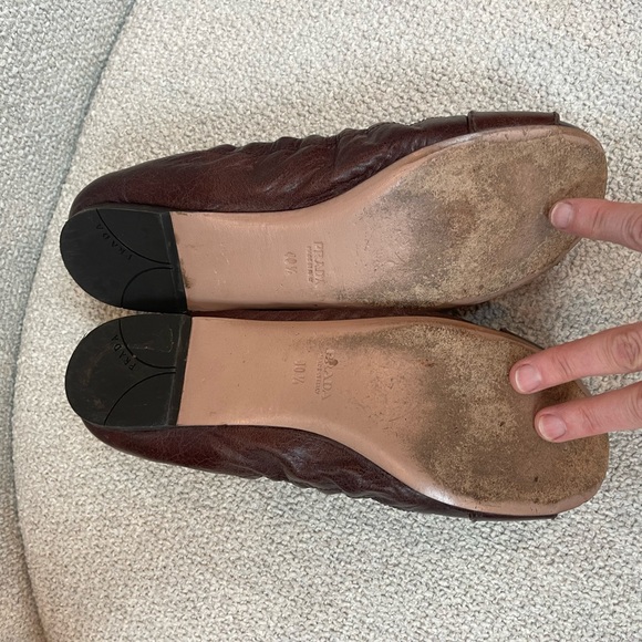 Prada burgundy flats, size 10.5 - Picture 6 of 8